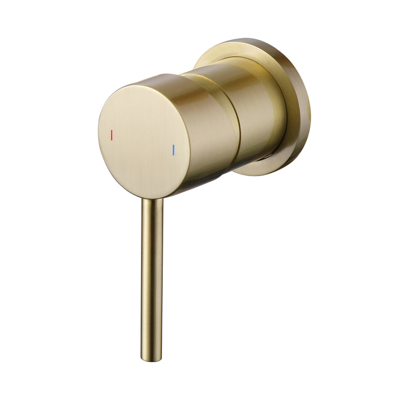 Lux Wall Mounted 2 Hole Basin Mixer - Brushed Brass