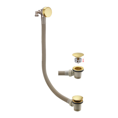 Lux Overflow Bath Filler With Clicker Waste - Brushed Brass
