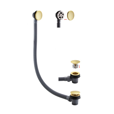 Lux Clicker Bath Waste With Overflow - Brushed Brass