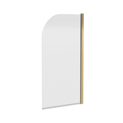 Porto Brushed Brass 6mm Round Hinged Bath Screen - 775mm