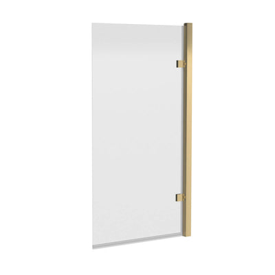 Porto Brushed Brass 8mm Square Hinged Bath Screen - 815mm