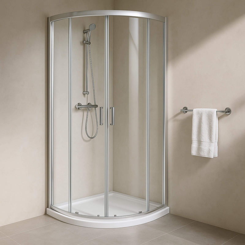 Porto 6mm Quadrant Shower Enclosure - 1900mm High, Chrome