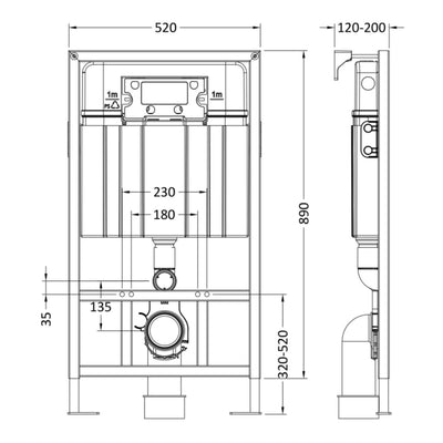 Reduced Height Wall Hung Toilet Frame