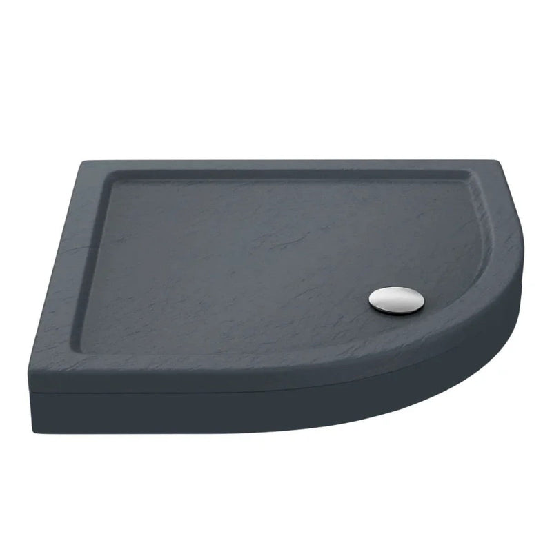 Porto Brushed Brass 6mm Quadrant Shower Enclosure With Slate Effect Stone Resin Tray & Waste - 900 x 900mm