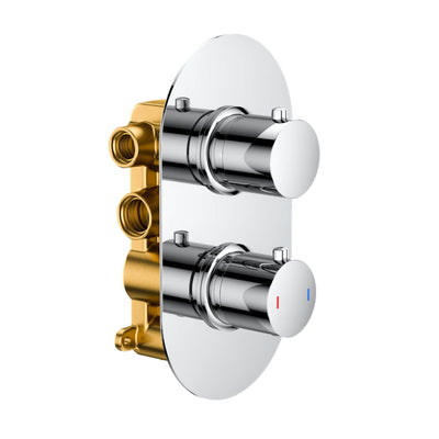Lux Concealed Thermostatic 2 Way Shower Valve With Diverter - Chrome