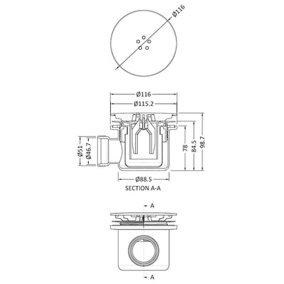 Stone Resin 40mm Quadrant Shower Tray & Waste 700 x 700mm