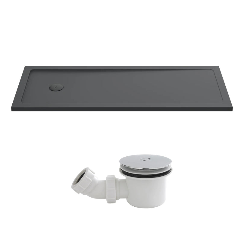 Slate Effect Stone Resin Rectangular Shower Tray 1700 x 700mm With End Waste