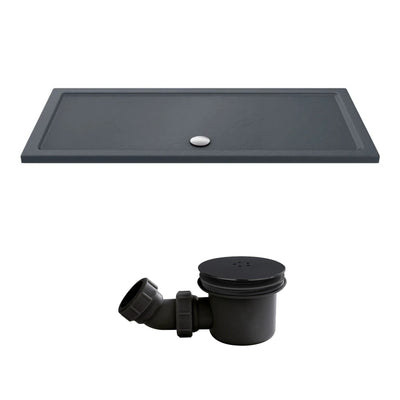 Slate Effect Stone Resin Rectangular Shower Tray & Waste 1700 x 700mm