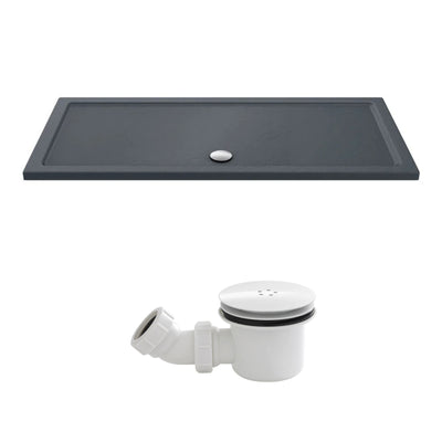 Slate Effect Stone Resin Rectangular Shower Tray & Waste 1800 x 800mm