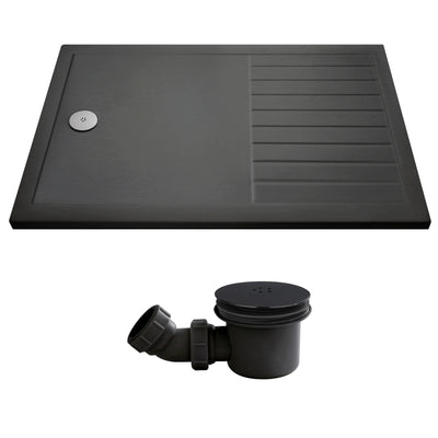 Slate Effect Walk In Shower Tray & Waste 1400 x 800mm
