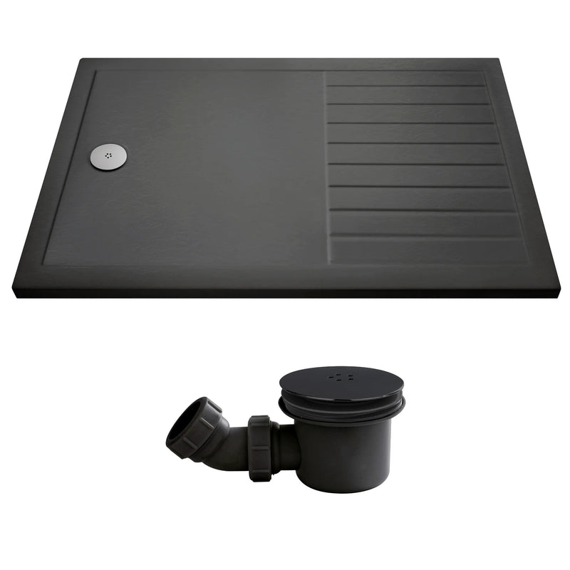 Slate Effect Walk In Shower Tray & Waste 1400 x 800mm