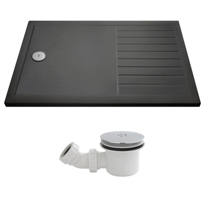Slate Effect Walk In Shower Tray & Waste 1400 x 800mm