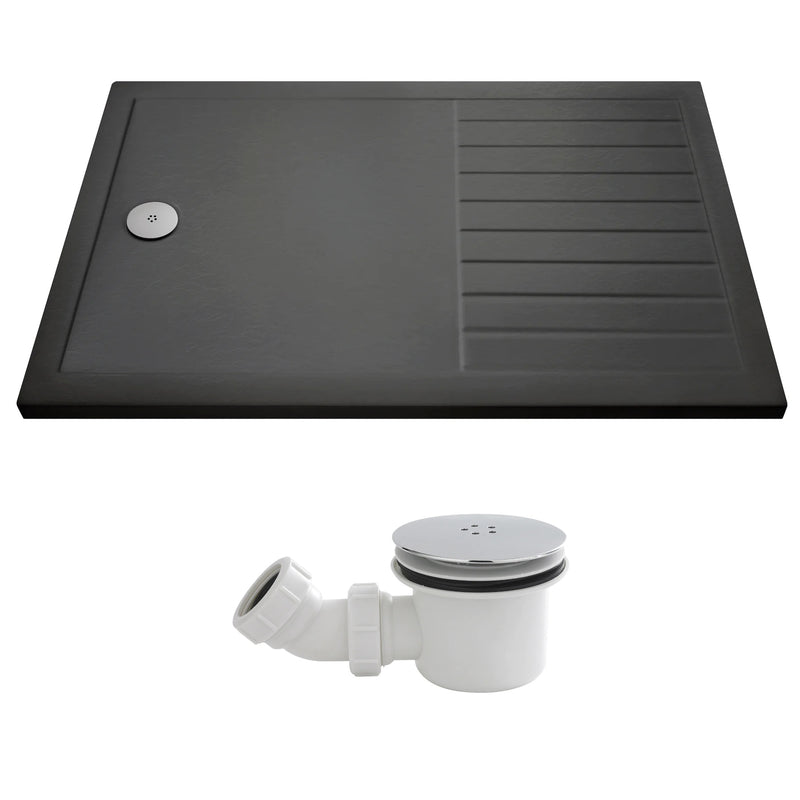 Slate Effect Walk In Shower Tray & Waste 1400 x 800mm