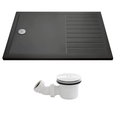 Slate Effect Walk In Shower Tray & Waste 1400 x 800mm
