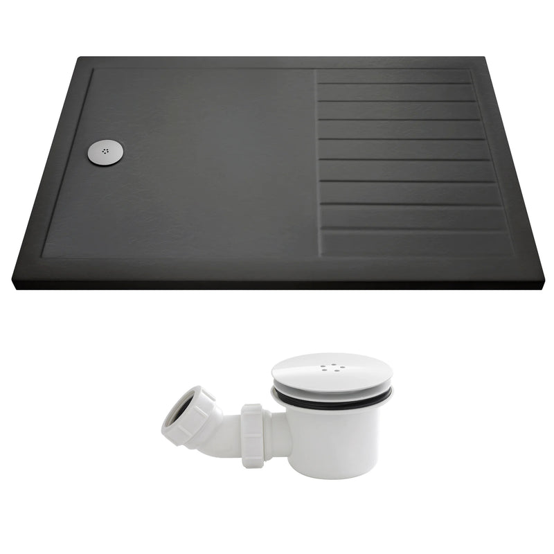 Slate Effect Walk In Shower Tray & Waste 1400 x 800mm