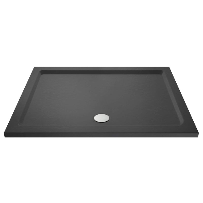 Slate Effect Stone Resin Shower Tray With Centre Waste