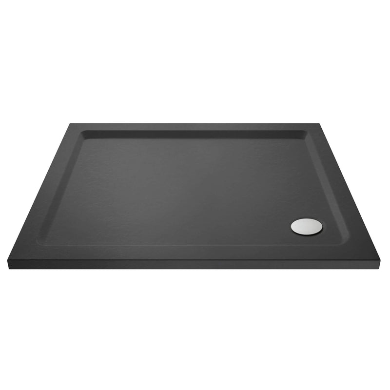 Slate Effect Stone Resin Shower Tray With Corner Waste