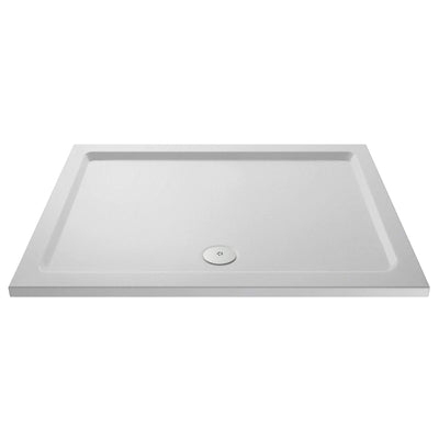 Slip Resistant Matt White Stone Resin Shower Tray With Centre  Waste