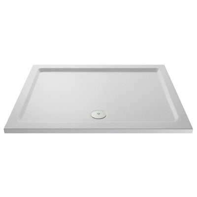 Slip Resistant Matt White Stone Resin Shower Tray With Centre  Waste