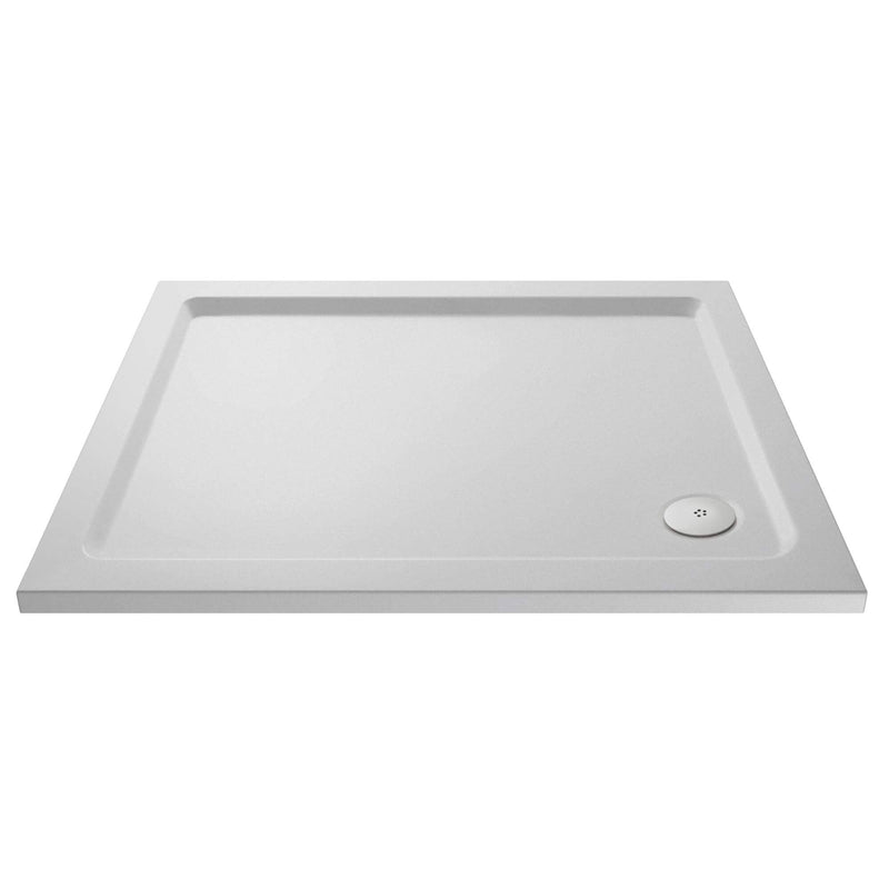 Slip Resistant Matt White Stone Resin Shower Tray With Corner Waste