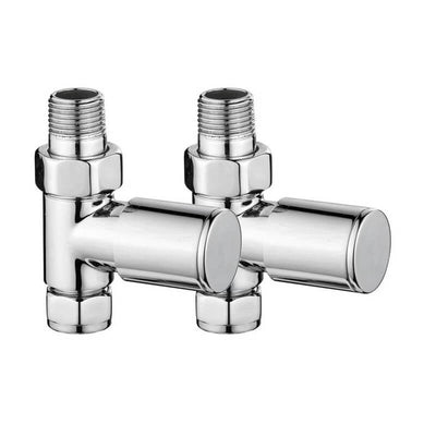 Chrome Straight Manual Radiator Valve Pack