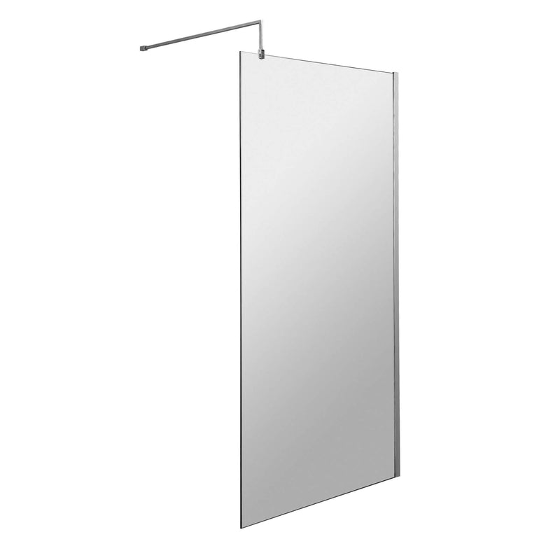 Vista 8mm Chrome Walk In Shower Screen With Support Arm