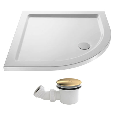 Stone Resin 40mm Quadrant Shower Tray & Waste 760 x 760mm