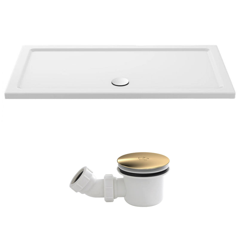 Stone Resin 40mm Rectangular Shower Tray & Waste 1600 x 760mm