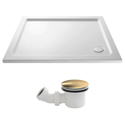Stone Resin 40mm Rectangular Shower Tray & Waste 900 x 800mm