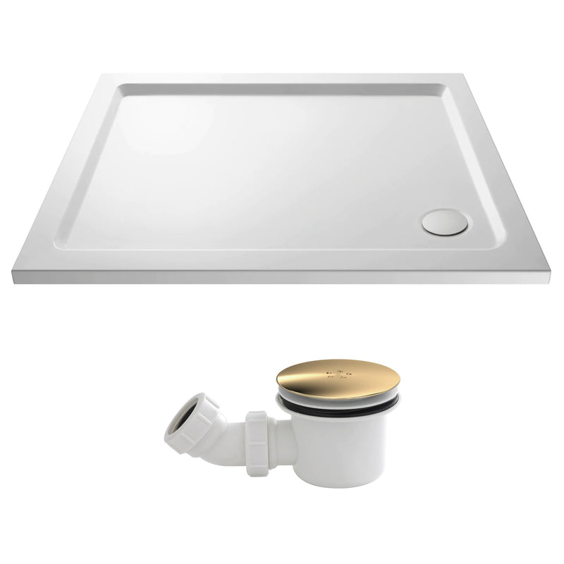 Stone Resin 40mm Rectangular Shower Tray & Waste 1200 x 800mm