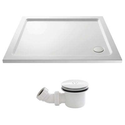 Stone Resin 40mm Rectangular Shower Tray & Waste 1200 x 800mm
