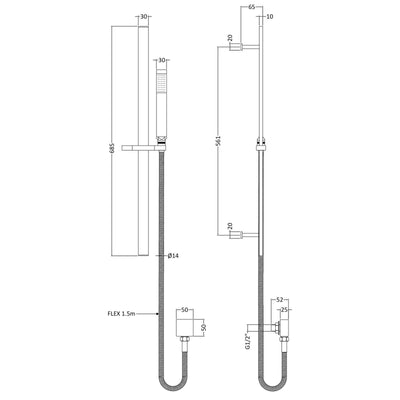Cape Brushed Brass Concealed Shower Package With Fixed Head & Rail Kit