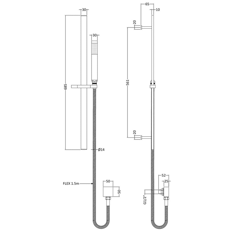 Cape Brushed Brass Concealed Shower Package With Fixed Head & Rail Kit