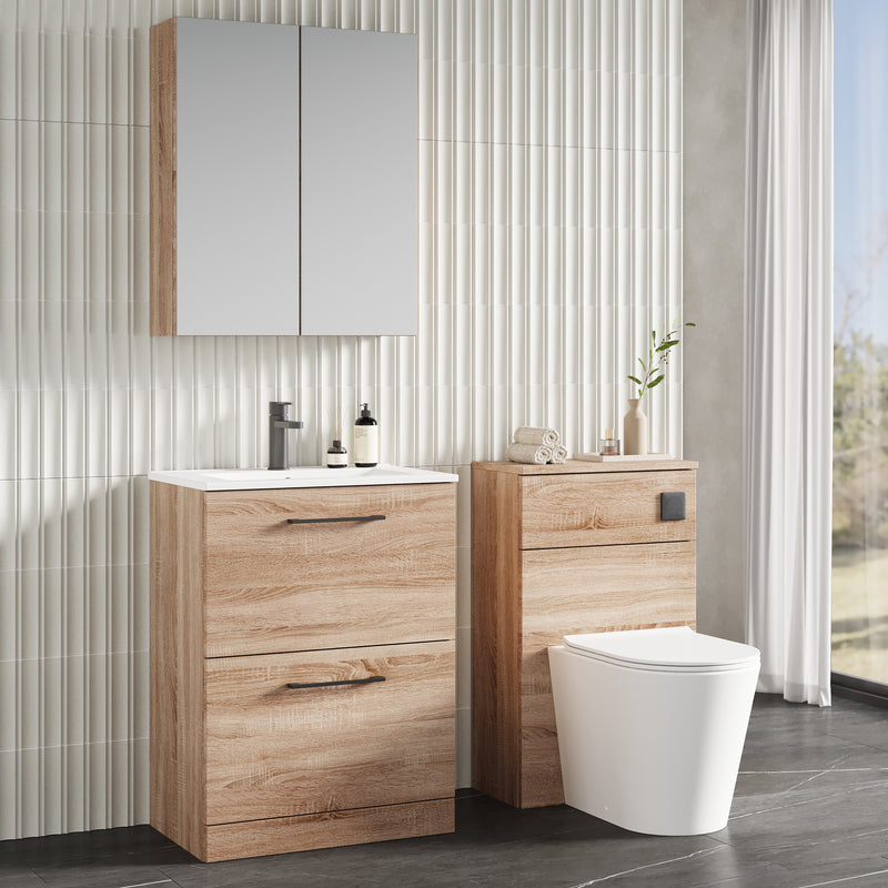 Lana 800mm Floor Standing 2 Drawer Vanity Unit & Basin - Bathroom Furniture Range