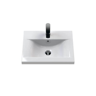 Lana 500mm Wall Hung 2 Door Vanity Unit & Basin - Satin Soft Black