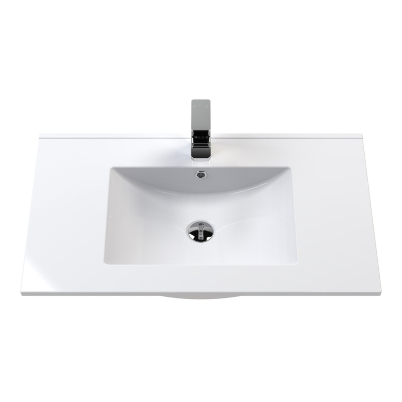 Classique 800mm Floor Standing Vanity Unit With 2 Doors With Minimalist Ceramic Basin - Satin Green