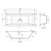 Eternalite Reinforced Square Double Ended Bath - 1700 x 750mm