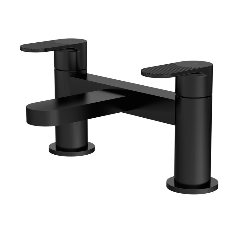 Capri Fluted Matt Black Bath Filler Tap