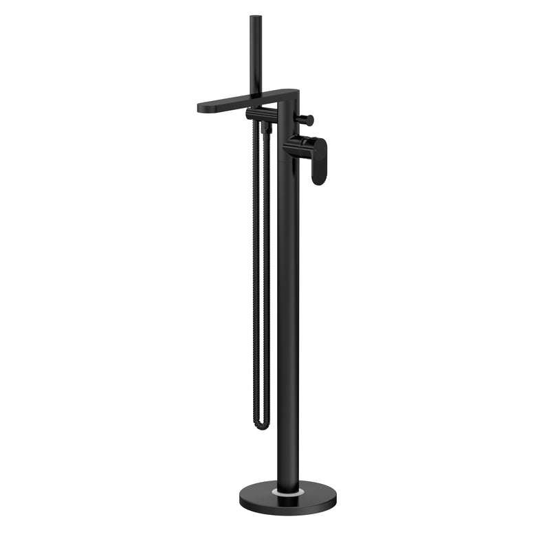 Capri Fluted Matt Black Freestanding Bath Shower Mixer Tap
