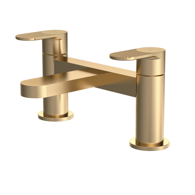 Capri Fluted Brushed Brass Bath Filler Tap