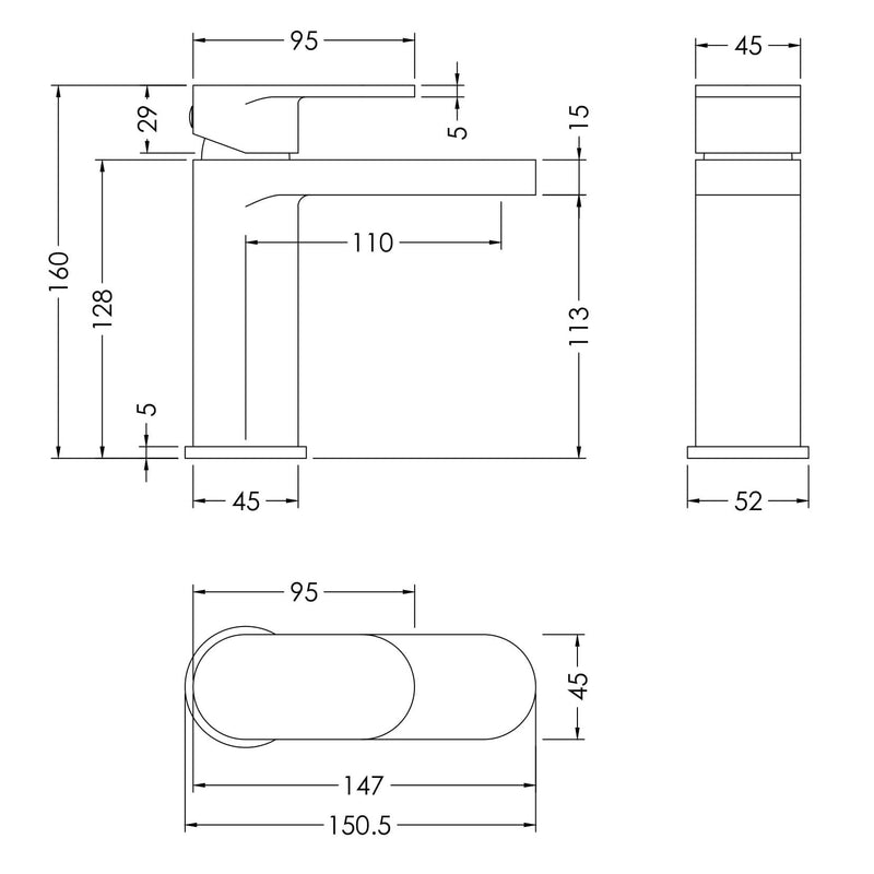 Capri Brushed Brass Basin Mixer Tap With Push Button Waste