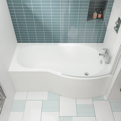 B-Shaped Shower Bath - 1500mm x 900mm, Right Hand