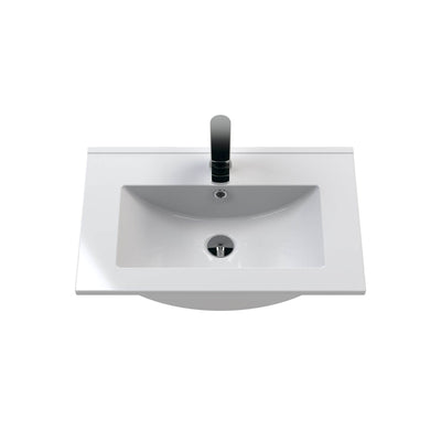 Lana 600mm Wall Hung 2 Door Vanity Unit & Basin - Bleached Oak