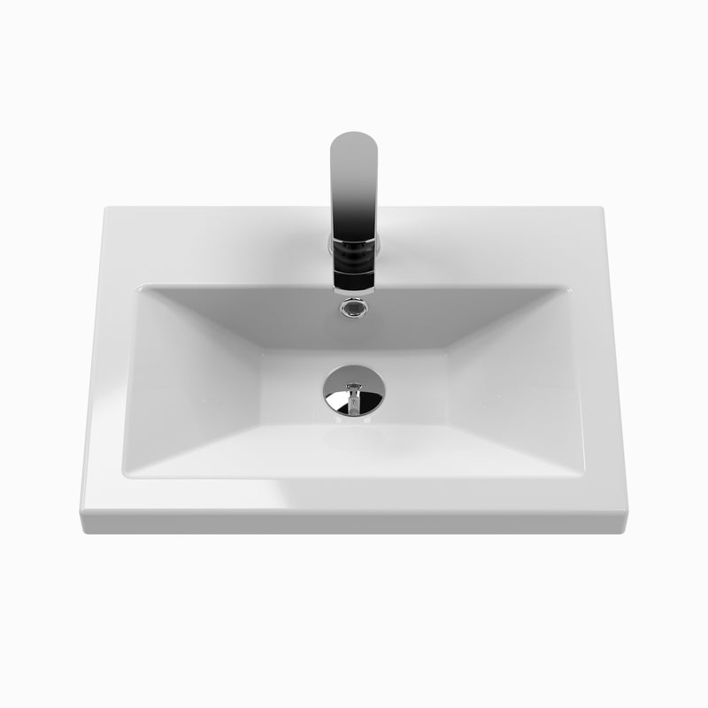 Lana Compact 500mm Floorstanding 2 Door Vanity Unit & Basin - Satin Grey