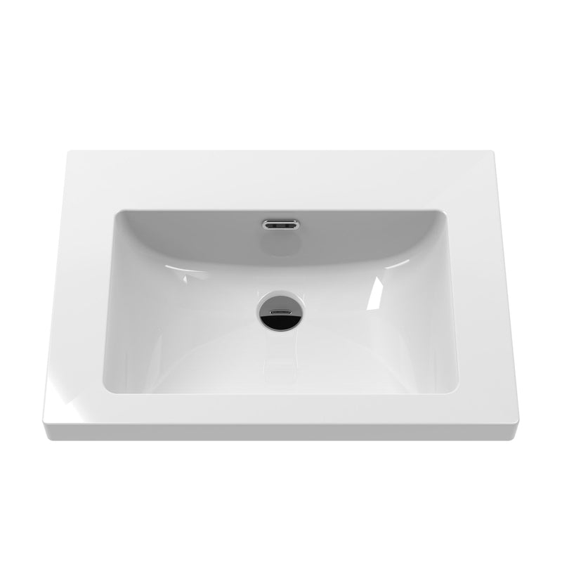 Classique 600mm Wall Hung Vanity Unit With 1 Drawer With Contemporary Basin - Satin Green