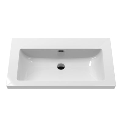 Classique 800mm Wall Hung Vanity Unit With 1 Drawer With Contemporary Basin - Satin Grey