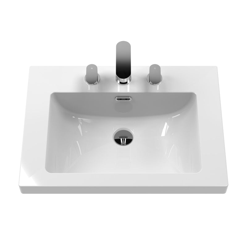 Classique 600mm Floor Standing Vanity Unit With 2 Doors With Contemporary Basin - Satin Green