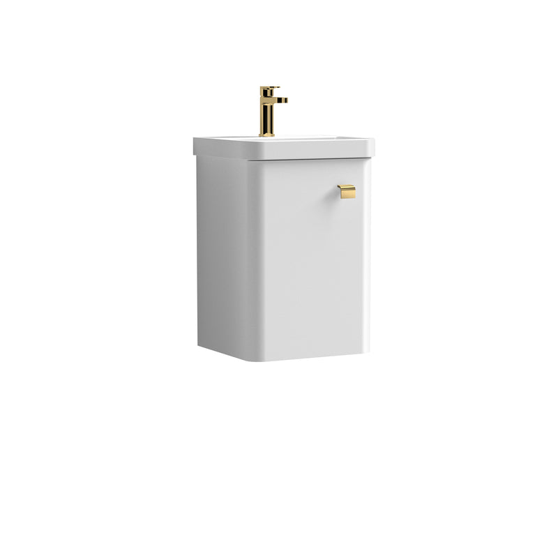 Nuie Core 400 x 335mm Wall Hung Vanity Unit With 1 Door & Ceramic Basin