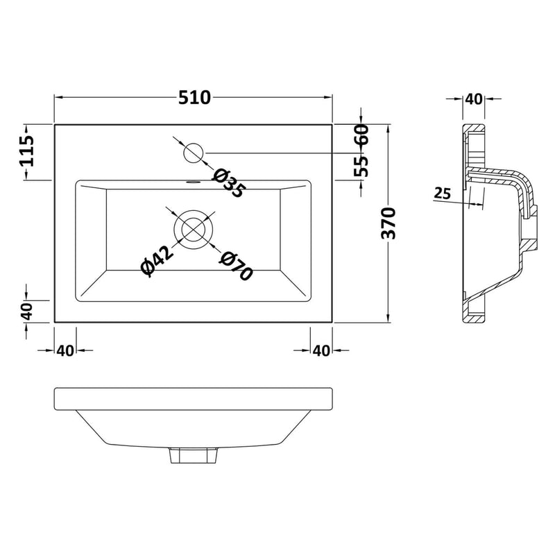Lana Compact 500mm Floorstanding 2 Door Vanity Unit & Basin - Satin Midnight Blue