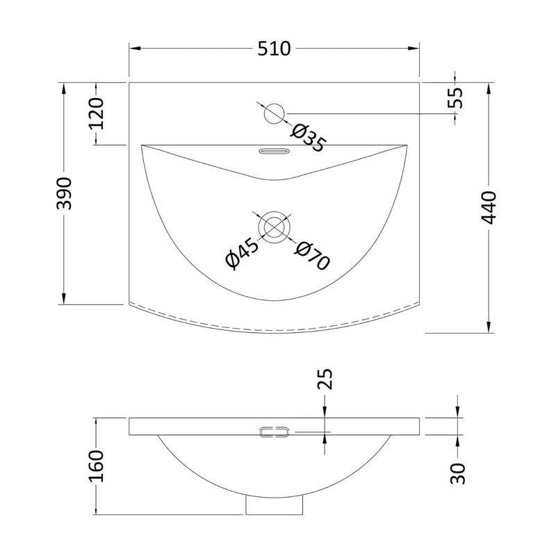 Lana 500mm Wall Hung 2 Door Vanity Unit & Basin - Satin Soft Black